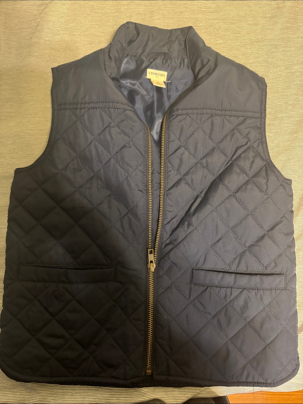 Crewcuts Navy Quilted Zip-Front Vest